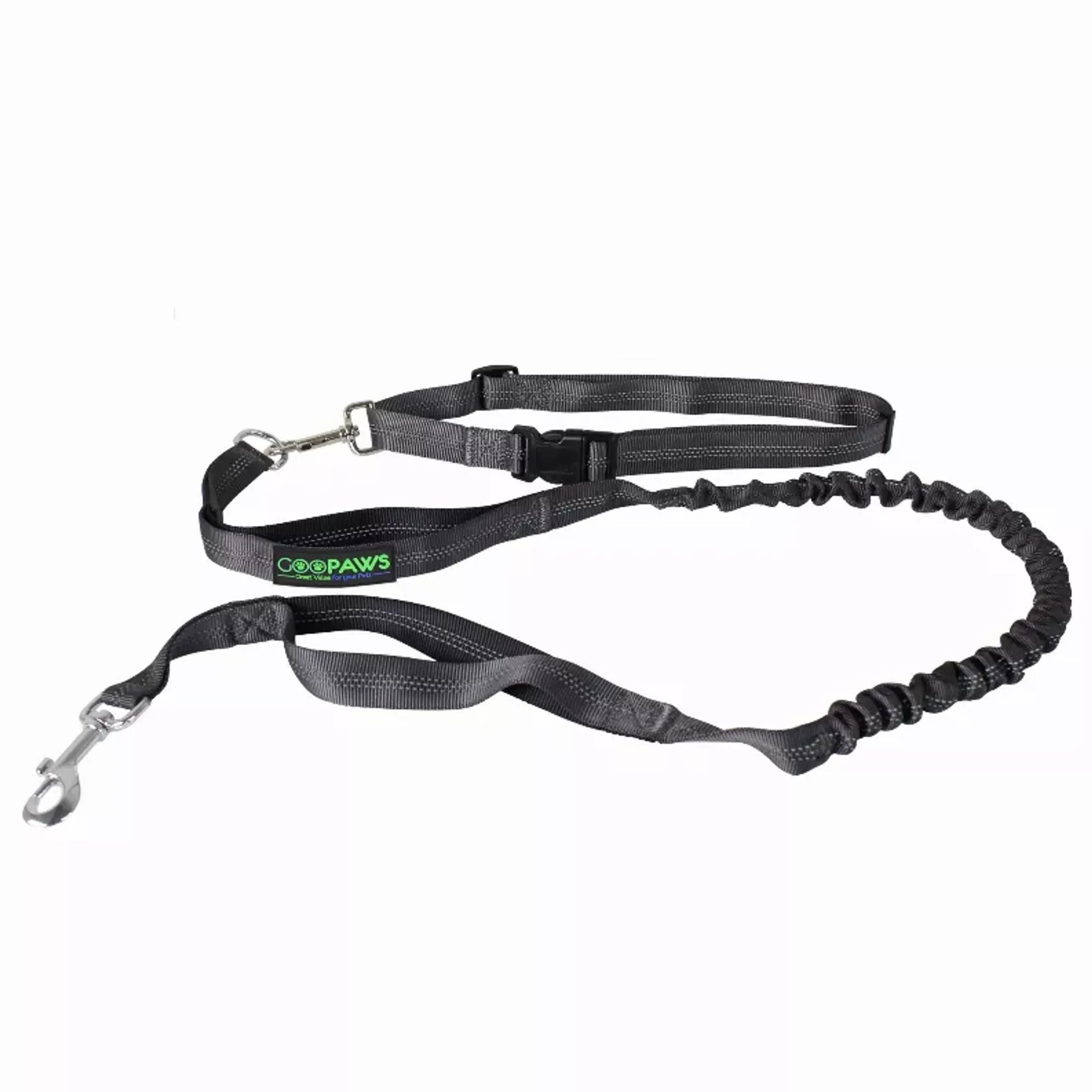 JESPET Hands Free Dog Leash for Running, Walking, Hiking Jogging for Medium & Large Dogs up to 150lbs, Durable Dual Handle Waist Leash with Reflective Bungee and Adjustable Waist - Your Pet Connection