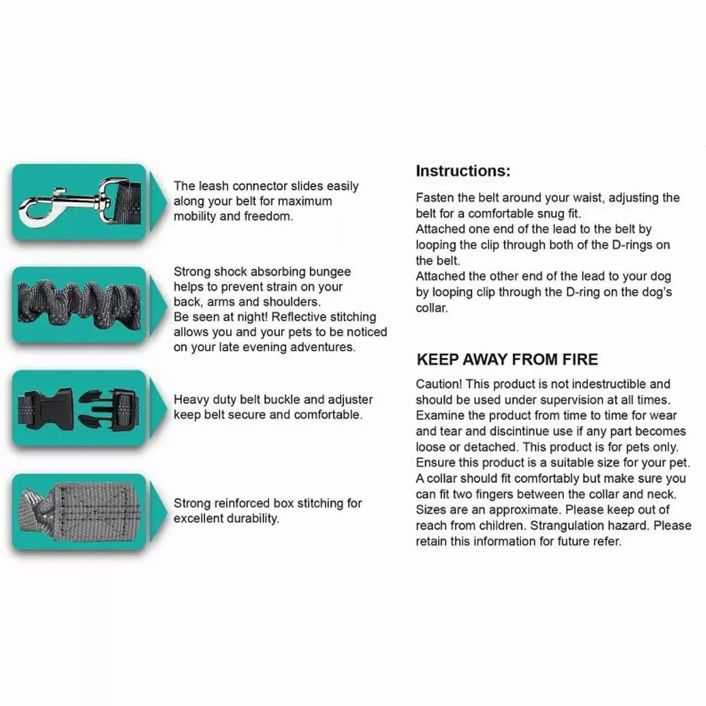 JESPET Hands-Free Dog Leash Ultimate Comfort