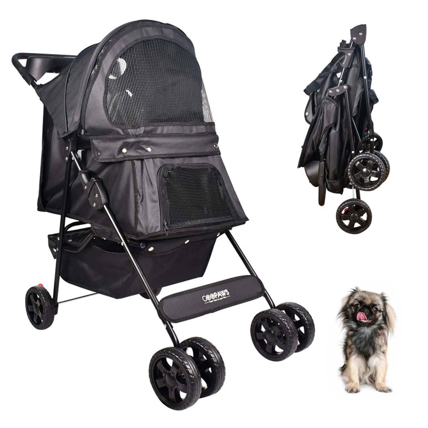 GOOPAWS 4 Wheel Dog Stroller, 36-in