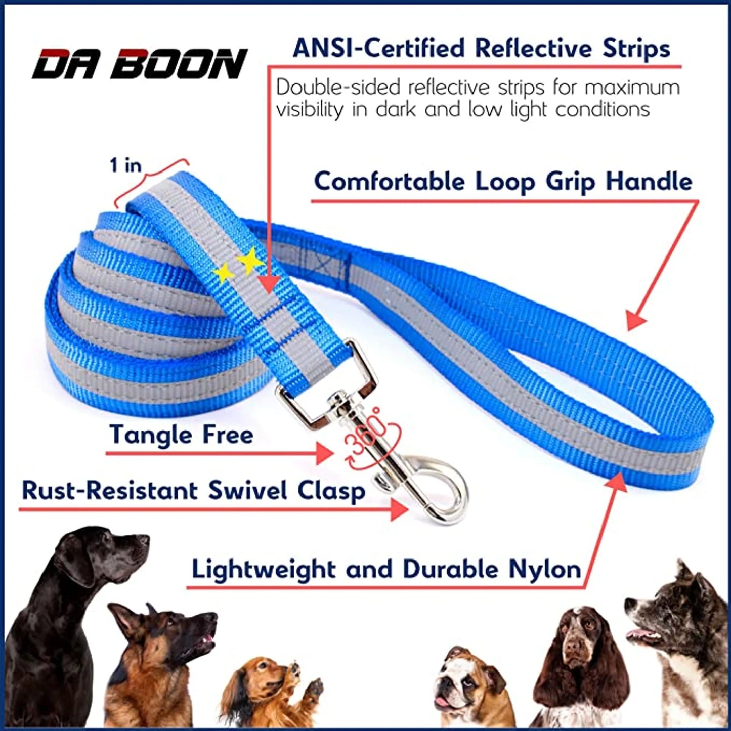 Da Boon Original Double-Sided Reflective Leash - Your Pet Connection