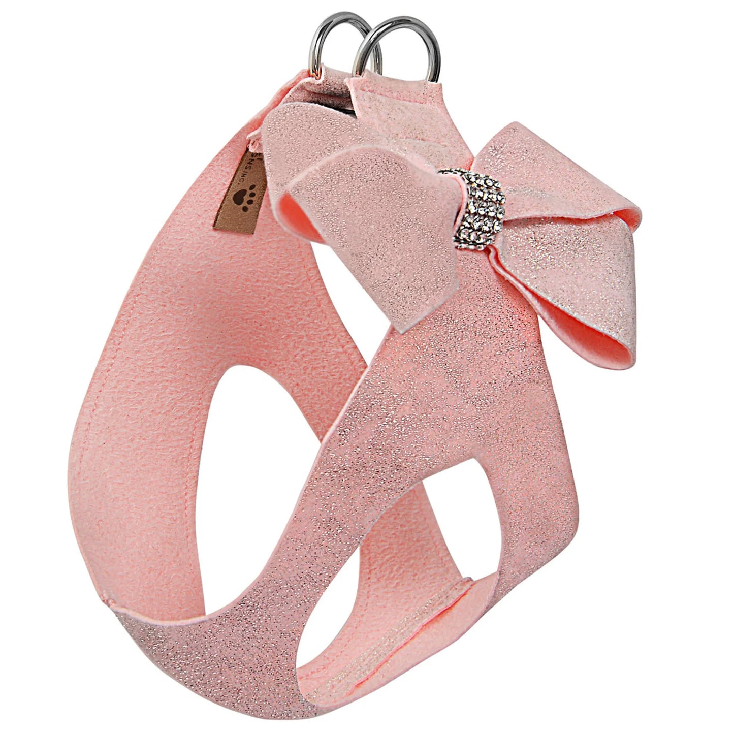 Susan Lanci Designs Puppy Pink Glitzerati Nouveau Bow Step In Harness - Your Pet Connection