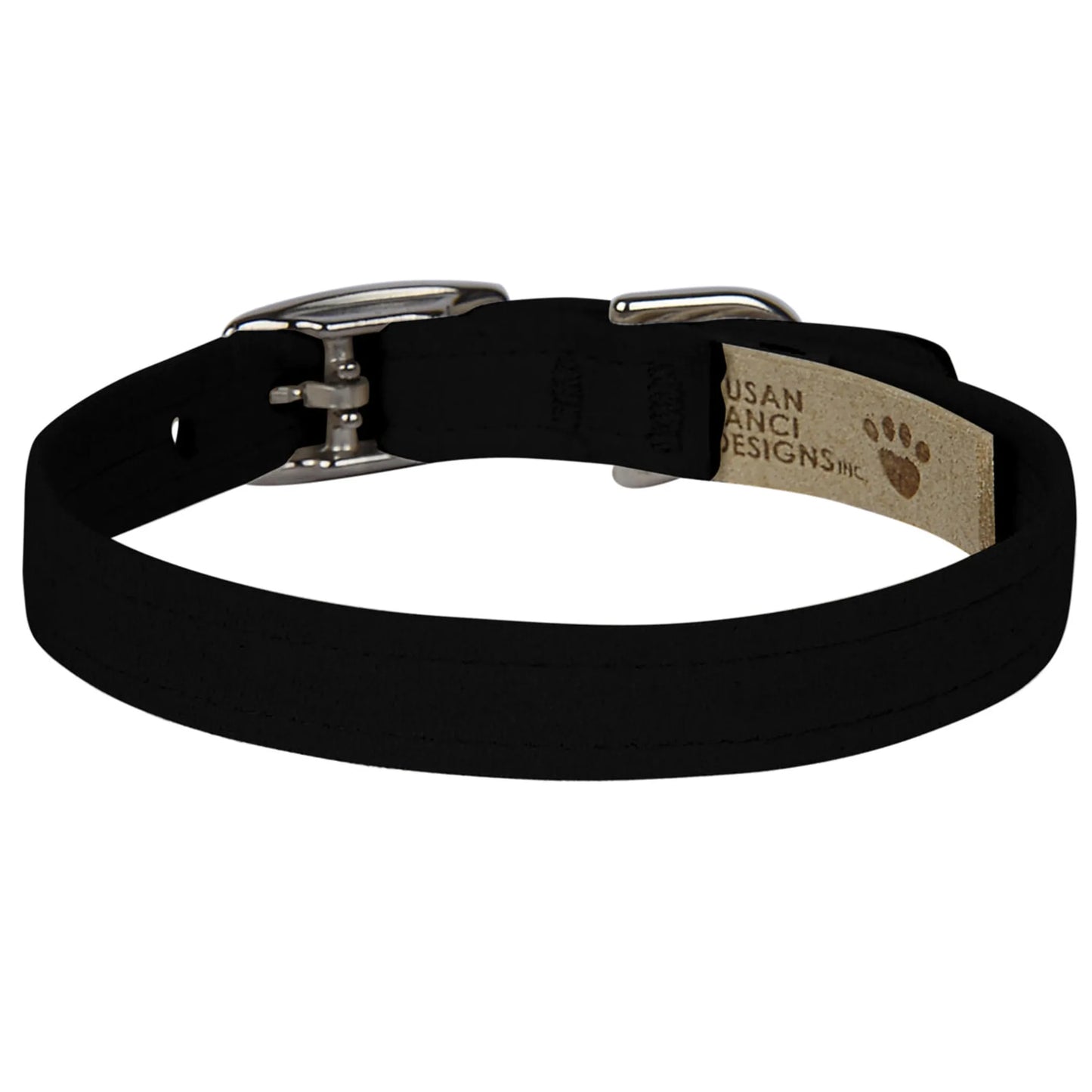Susan Lanci Designs Elegant Black Ultrasuede Dog Collar