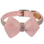 Susan Lanci Designs Puppy Pink Glitzerati Nouveau Bow 3 Row Giltmore Collar - Your Pet Connection