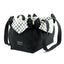 Susan Lanci Designs Black Double Nouveau Bow Luxury Carrier with Windsor Check Flaps - Your Pet Connection