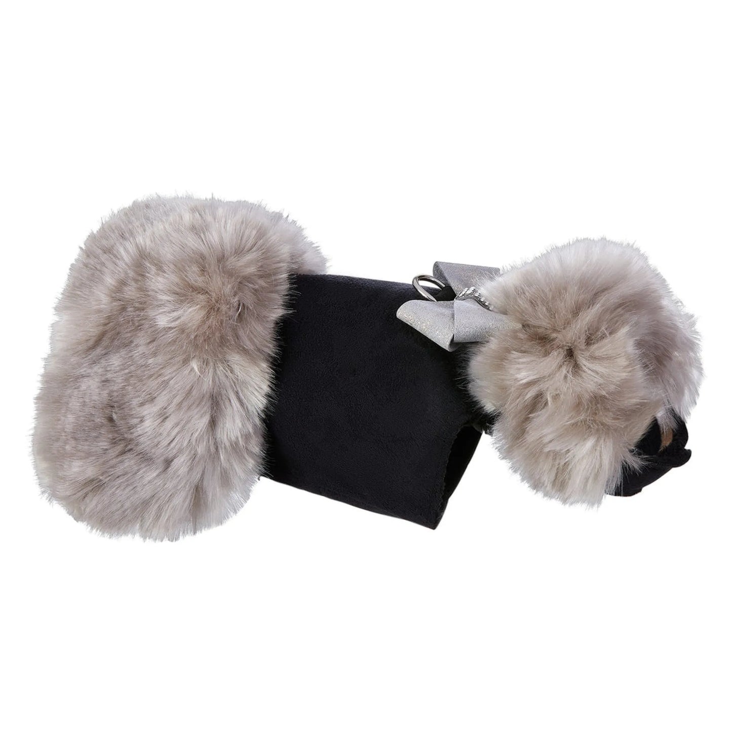 Susan Lanci Designs Platinum Glitzerati Nouveau Bow Silver Fox Faux Fur Coat - Your Pet Connection