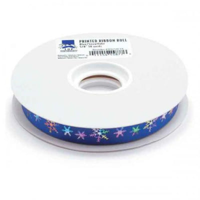 TP Printed Ribbon Roll 50yds Blue/Snowflake - Your Pet Connection
