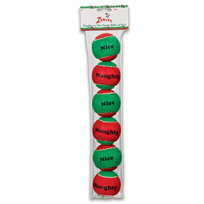 ZA Naughty or Nice Tennis ball 6pk - Your Pet Connection
