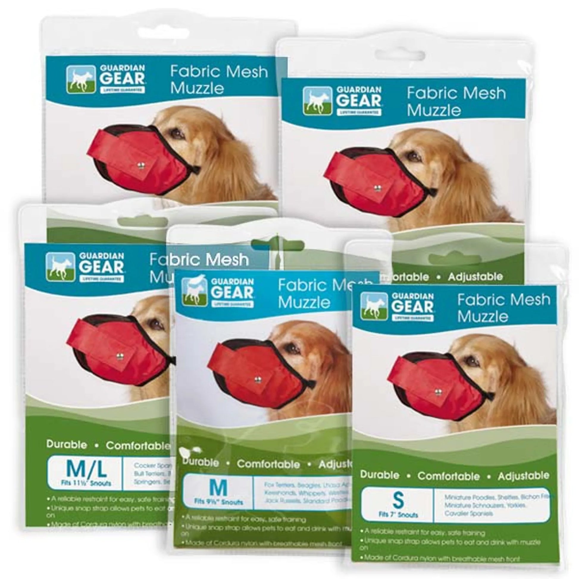 GG Fabric Mesh Muzzle L Red - Your Pet Connection