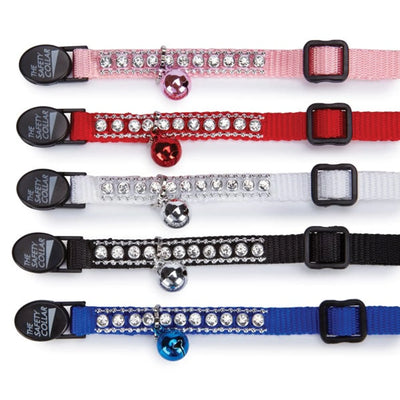 MT Rhinestone Cat Collar Blk - Your Pet Connection