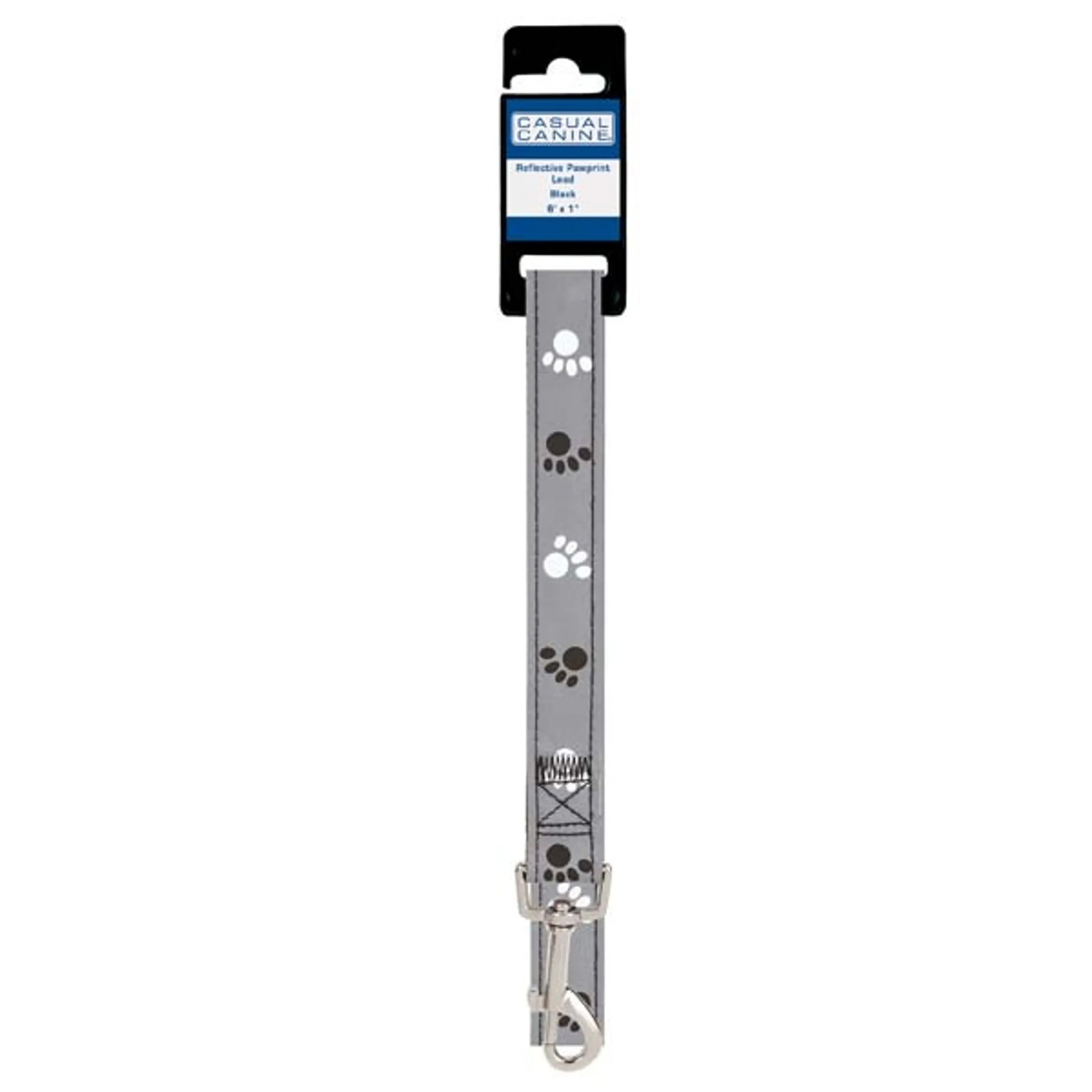 CC Reflect Pawprint Lead 4Ftx5/8 Blk - Your Pet Connection