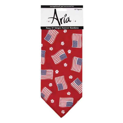 AR Paws N Stripes Forever Bandana Red - Your Pet Connection