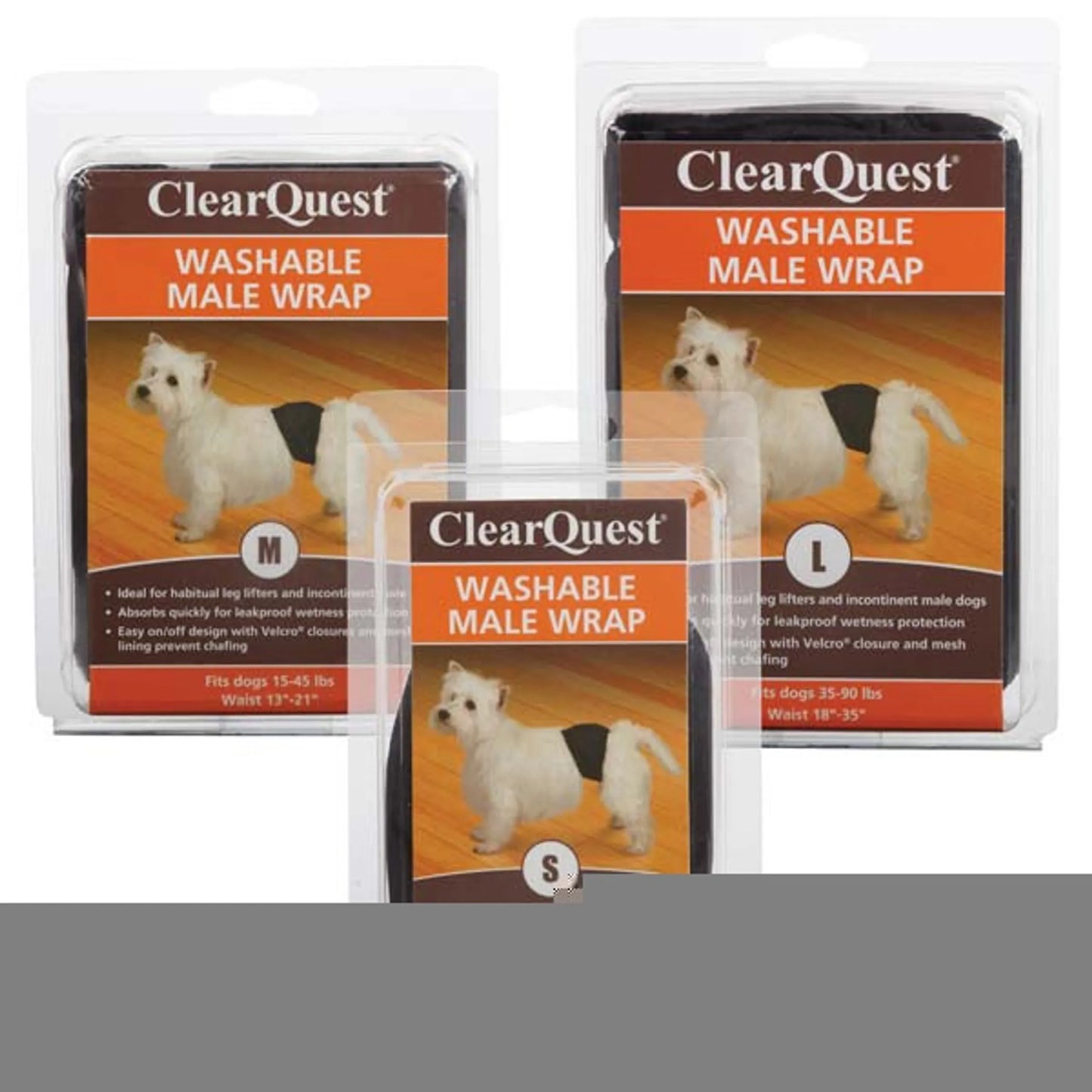 CQ Washable Male Wrap L Blk - Your Pet Connection