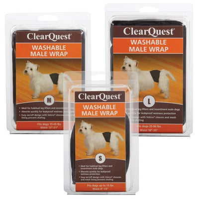 CQ Washable Male Wrap L Blk - Your Pet Connection