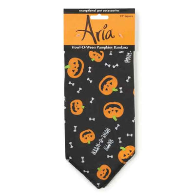 AR Howl-O-Ween Pumpkins Bandana Blk - Your Pet Connection