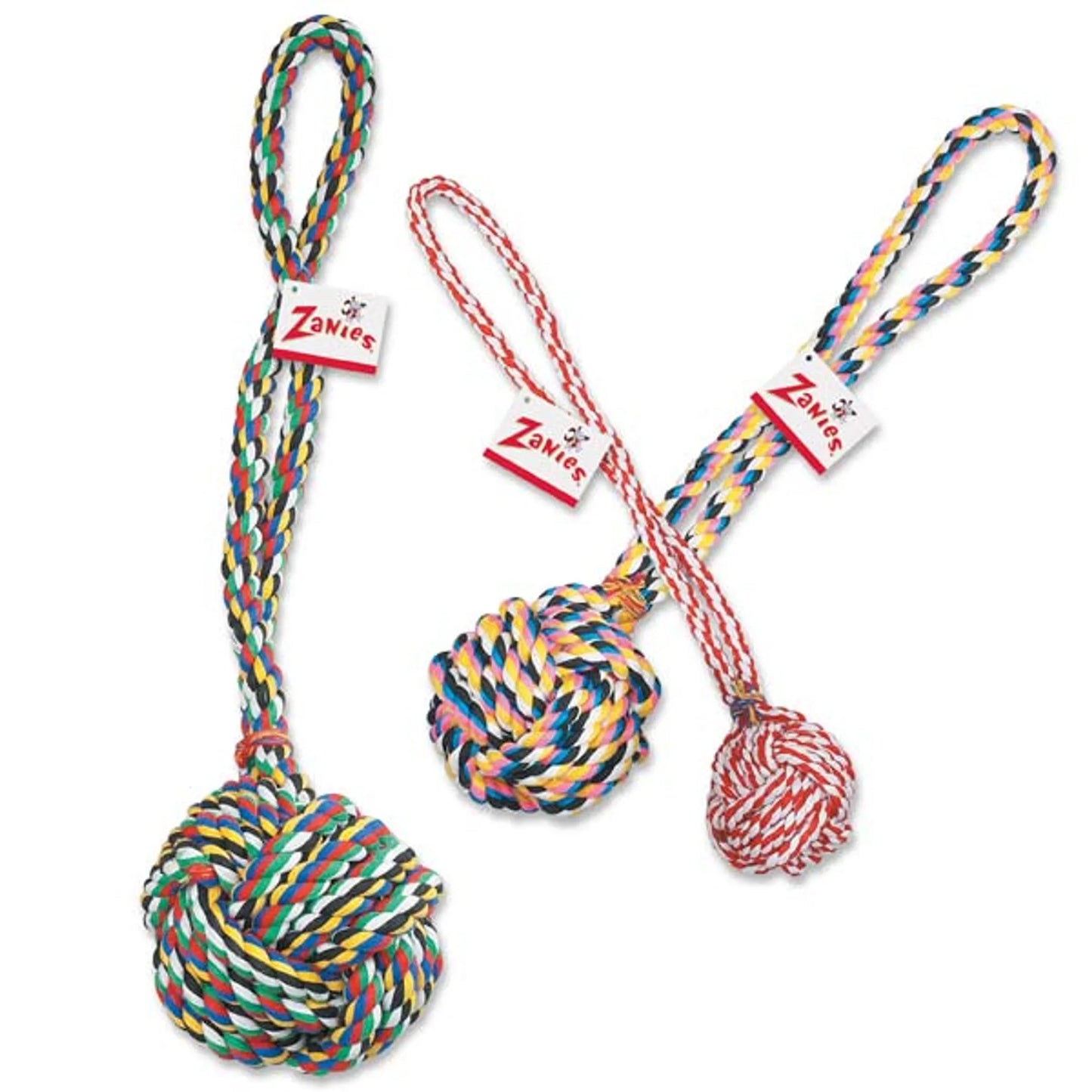 ZA Monkeys Fist Knot Rope 15In Red/Wht - Your Pet Connection