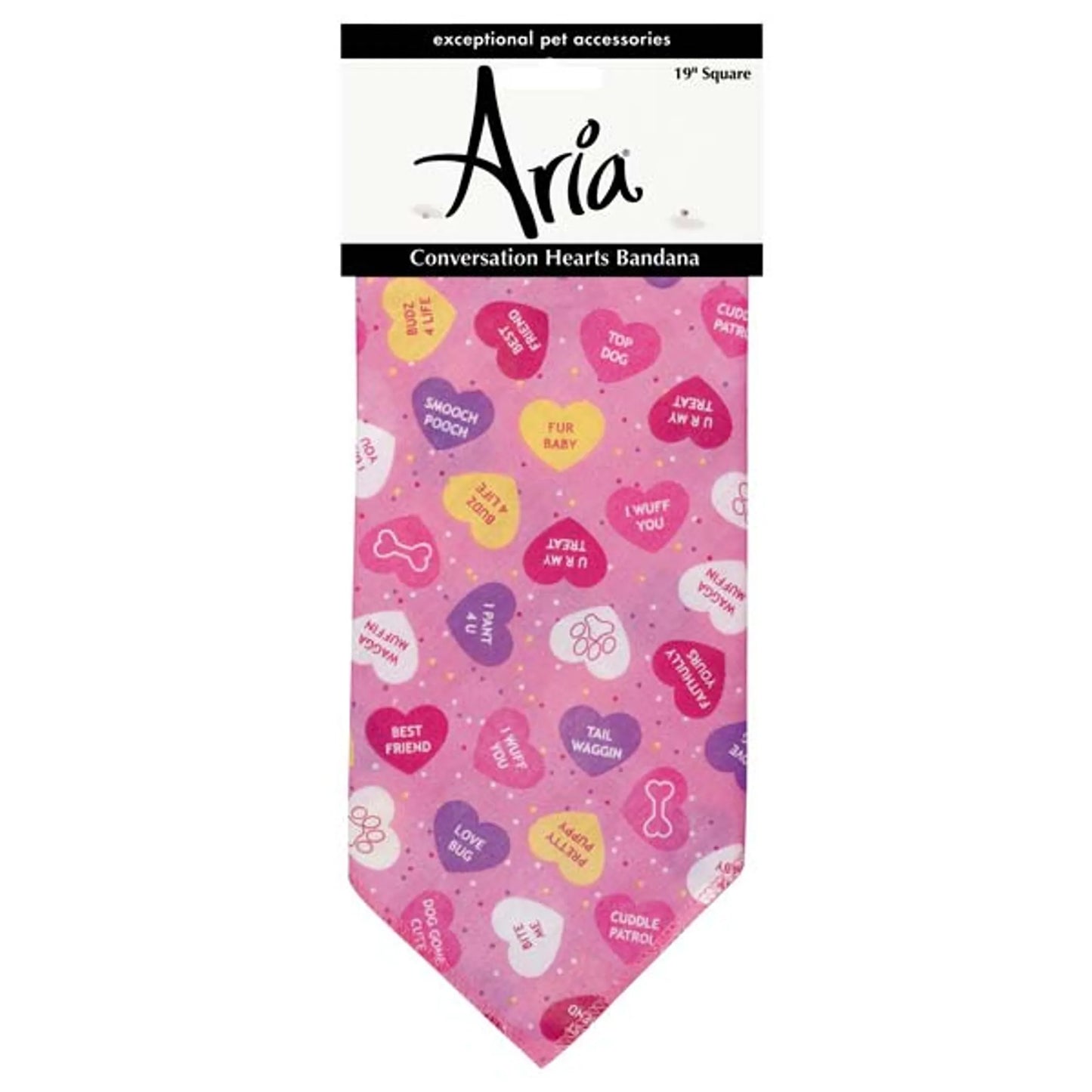 AR Conversation Hearts Bandana Pnk - Your Pet Connection