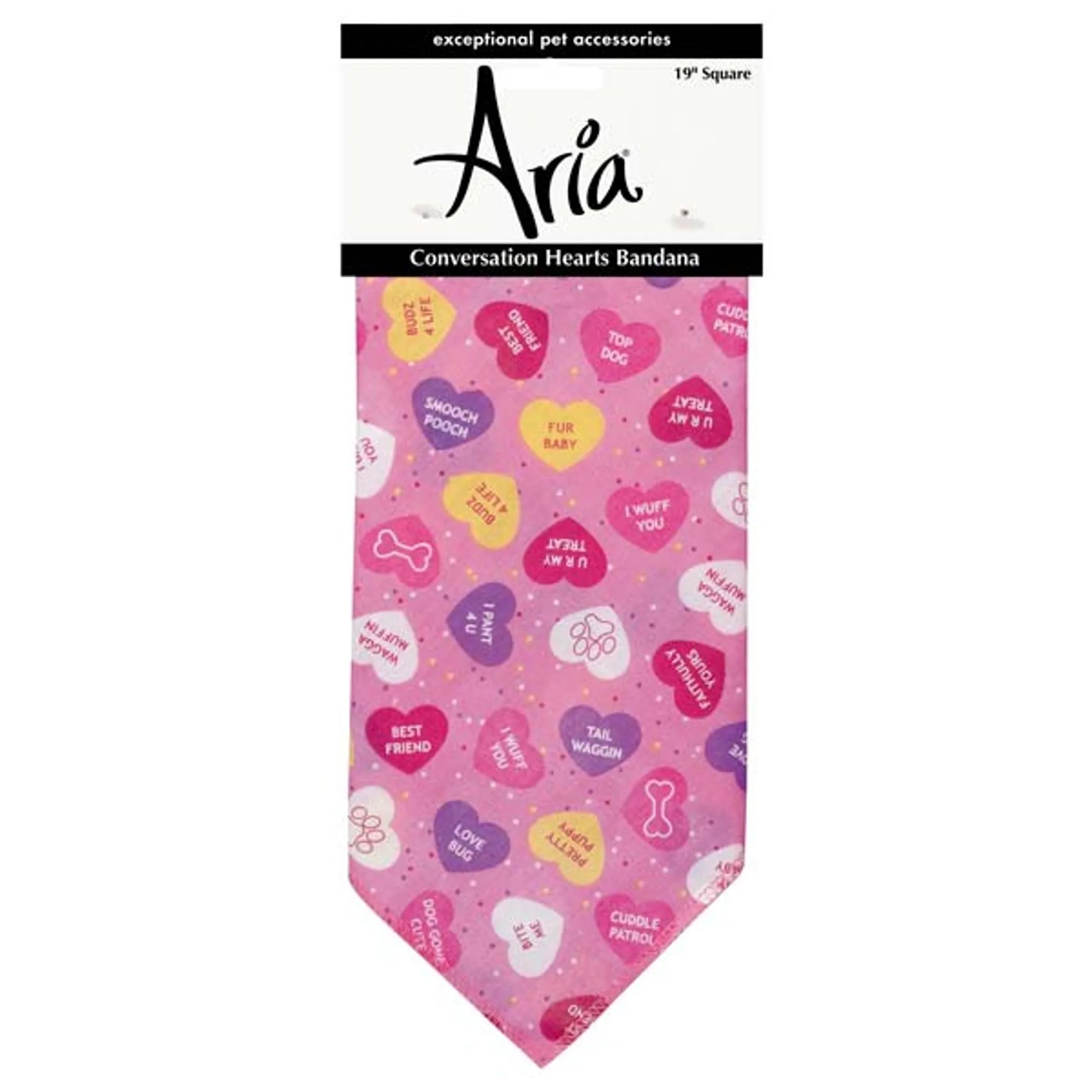 AR Conversation Hearts Bandana Pnk - Your Pet Connection