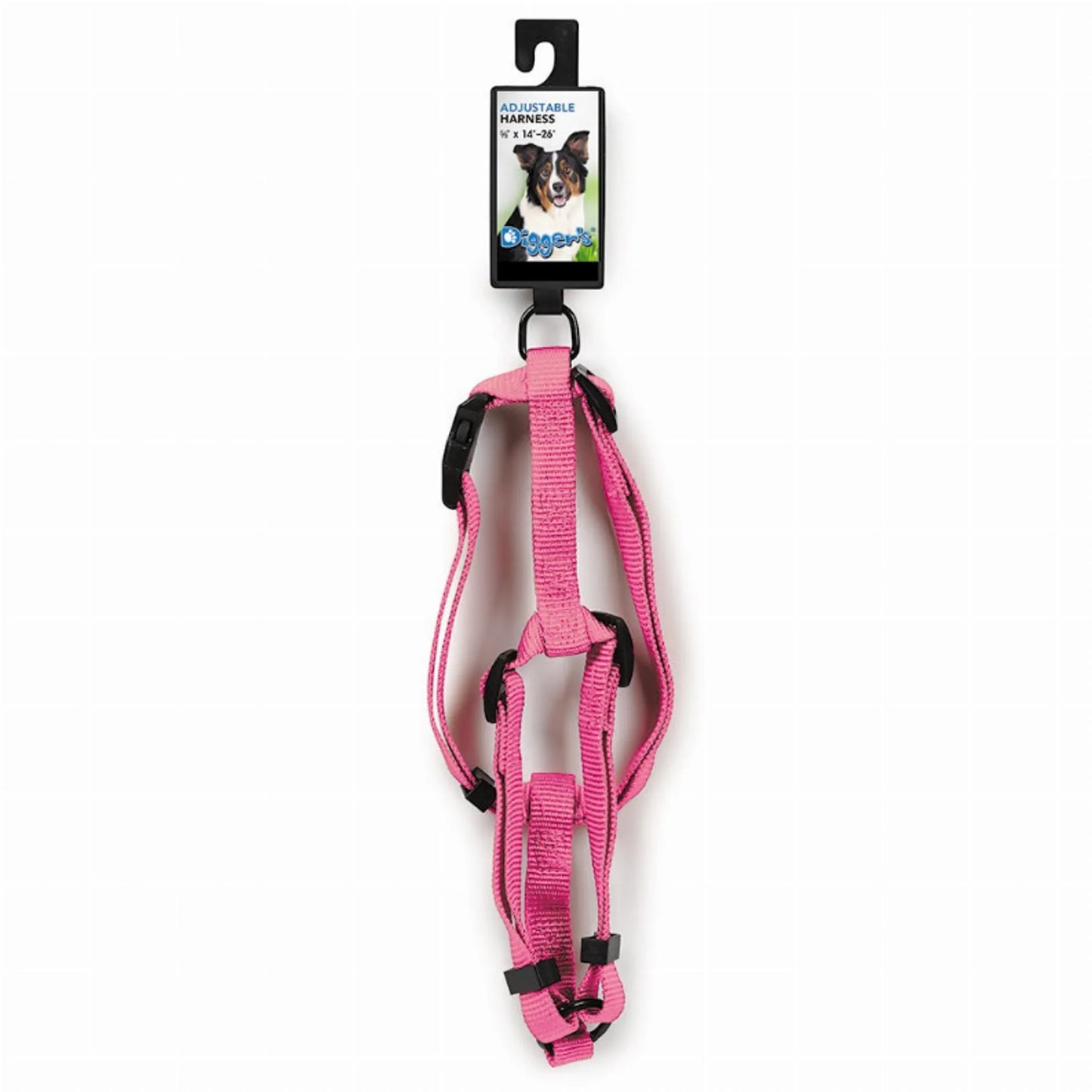 Digger's Adjustable Dog Harness Black 5/8 Inch