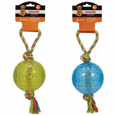 CHP 5in TPR Ball With Rope Tug - Your Pet Connection