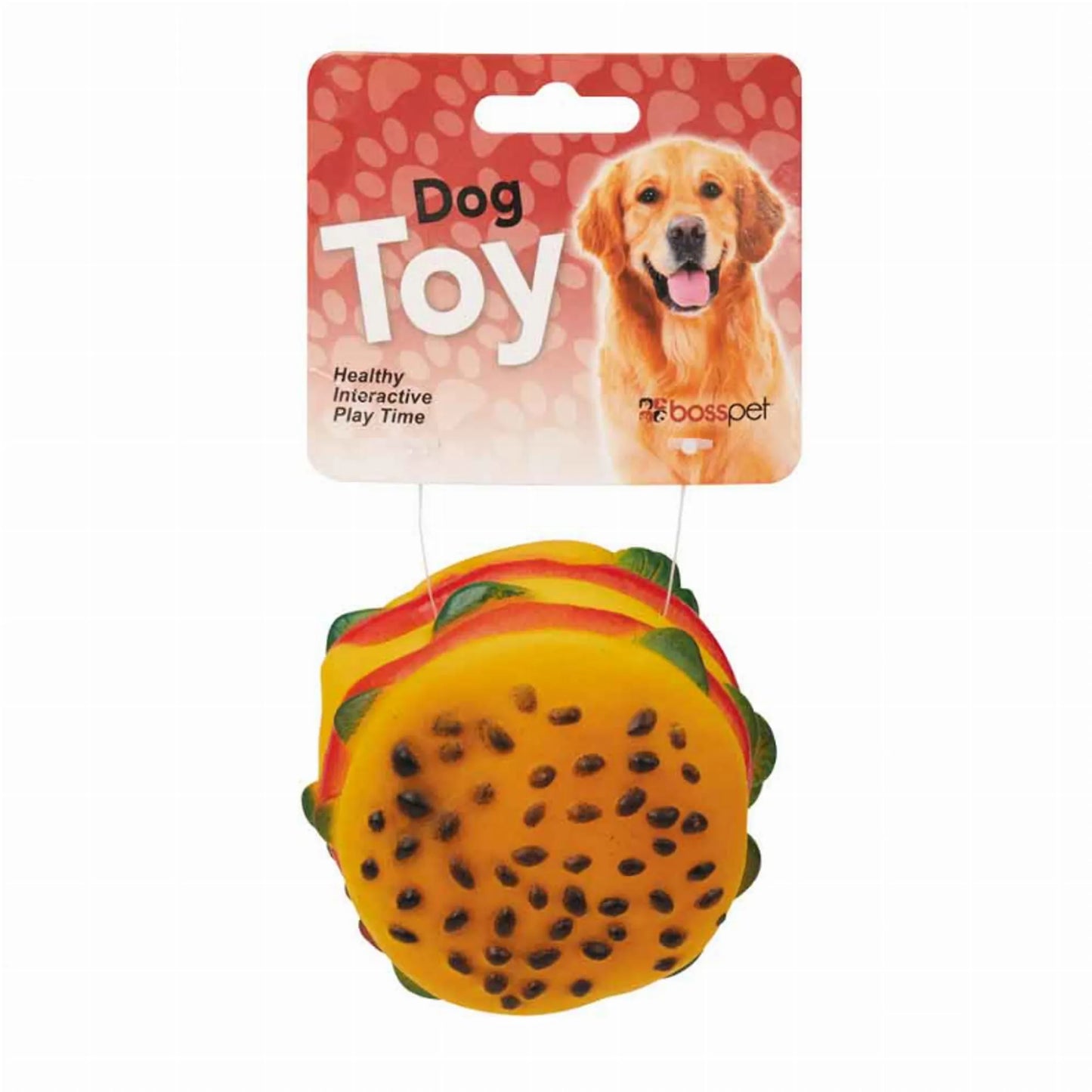 Boss Pet Products Vinyl Hamburger Dog Toy Clip Strip