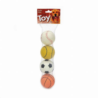 4 Pk Rubber Sports Themed - Your Pet Connection