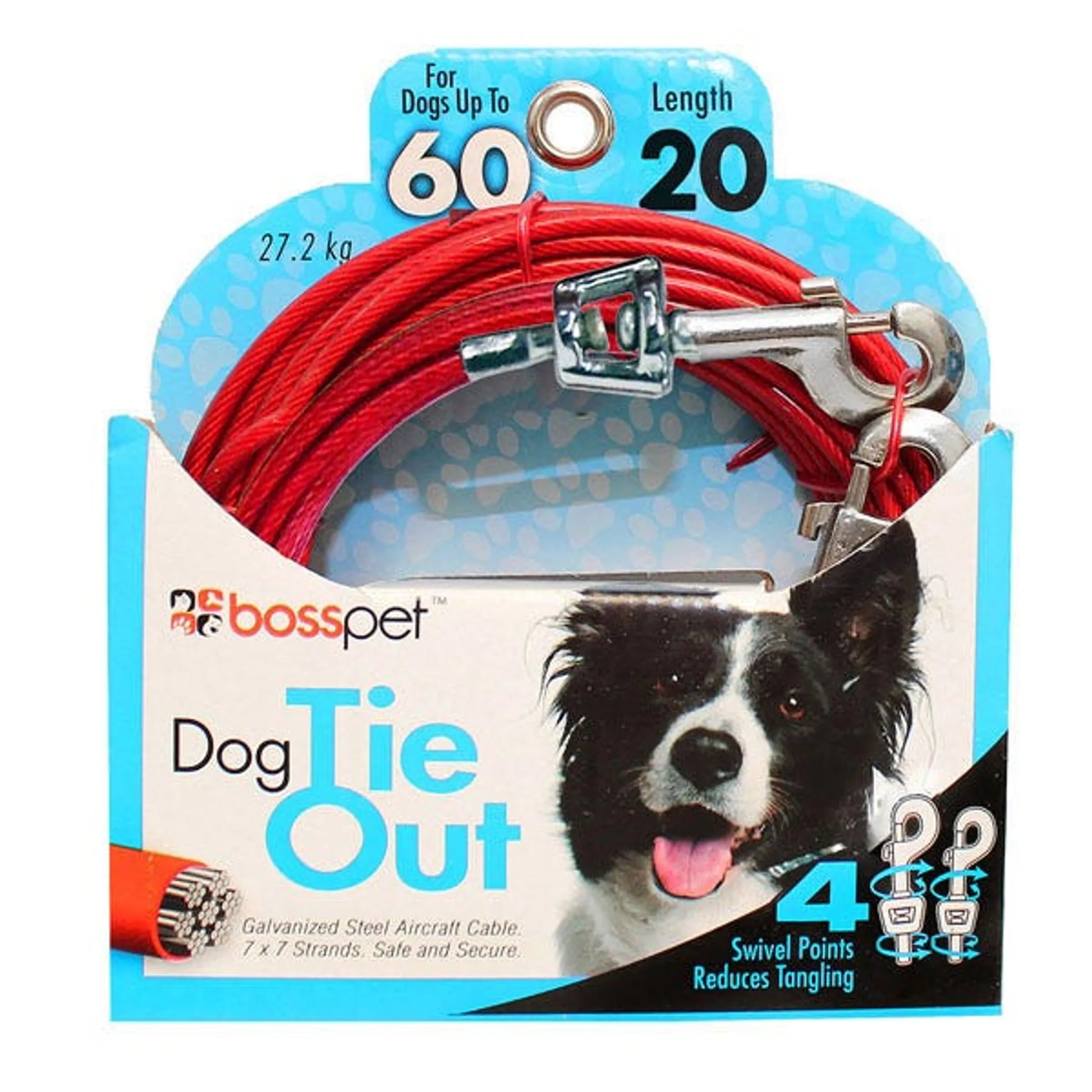 BP Tie-Out Swivel Snap 10ft Med - Your Pet Connection