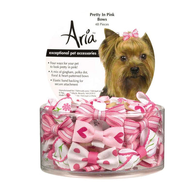 AR Pretty In Pink Bow Canister 48Pc - Your Pet Connection