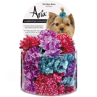 AR Dot Rose Bows Canister 48PC - Your Pet Connection