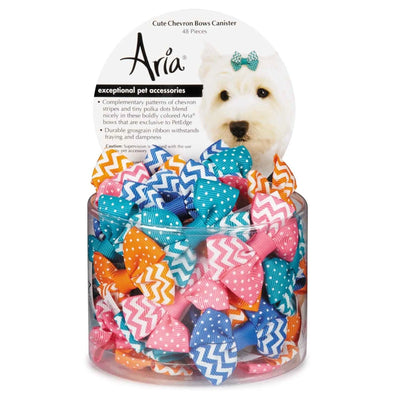 AR Cute Chevron Bow Canister 48pcs - Your Pet Connection