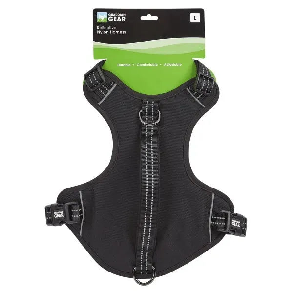 GG Reflective Nylon Harness L Blk - Your Pet Connection