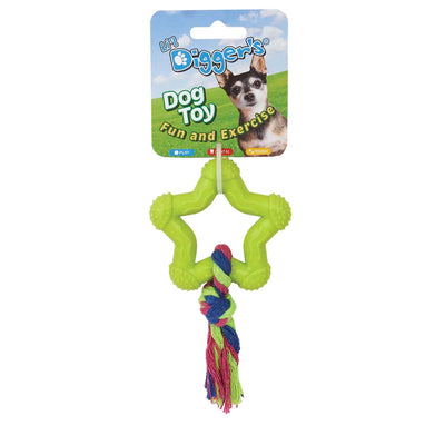 DGR TPR Star and Rope Toy Lime - Your Pet Connection