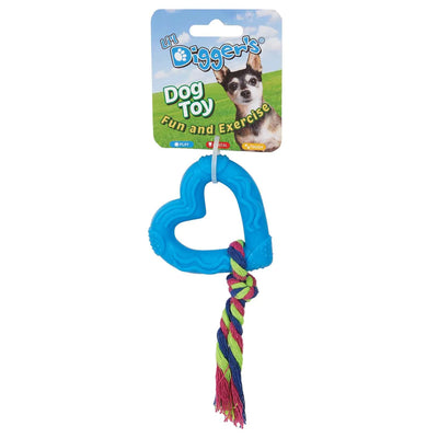 DGR TPR Heart and Rope Toy Blue - Your Pet Connection