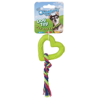 DGR TPR Heart and Rope Toy Lime - Your Pet Connection
