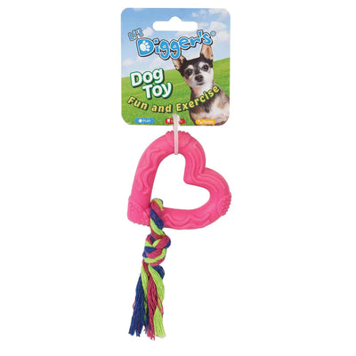 DGR TPR Heart and Rope Toy Pink - Your Pet Connection