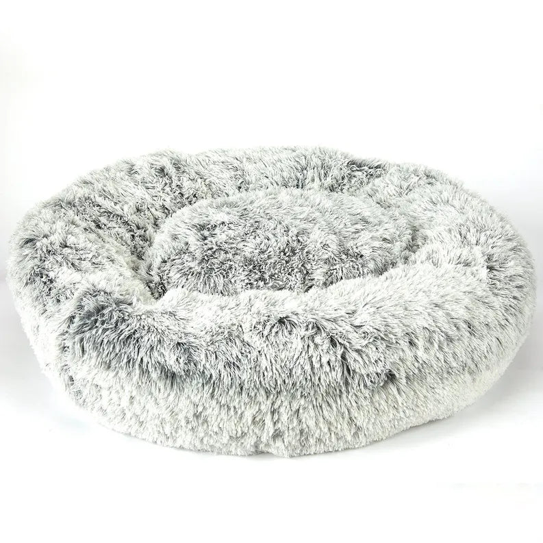 SP Plush Cuddler Bed Blk/Wht M/L - Your Pet Connection