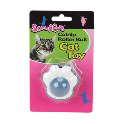 SFY Catnip Roller Ball Paw Blu/Wht - Your Pet Connection