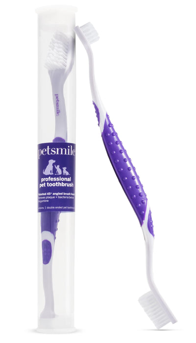 Professional Pet Toothbrush - Patented 45 Degree Dual-Ended Brush Head - Your Pet Connection