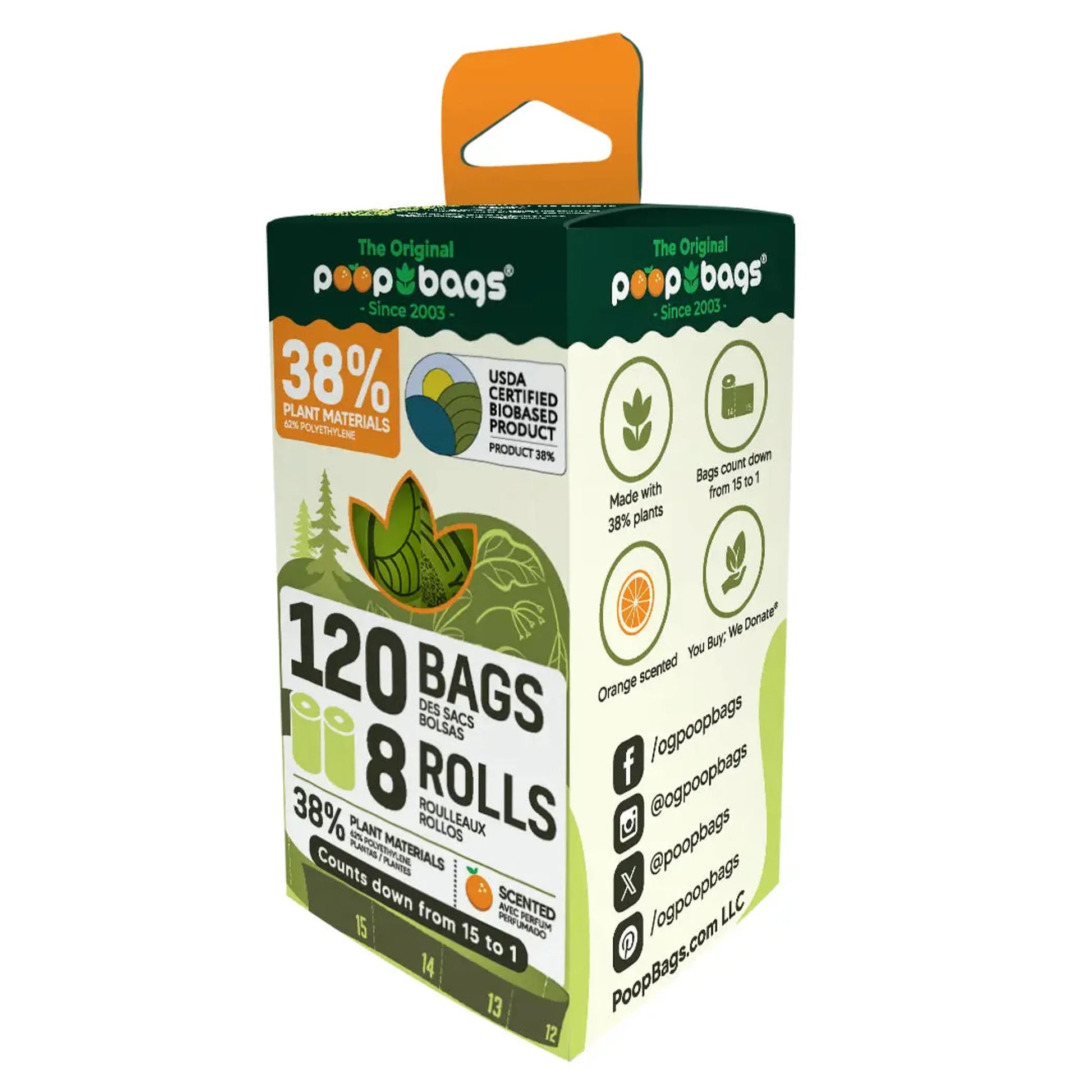 The Original Poop Bags Orange Scented USDA Biobased Rolls - Your Pet Connection