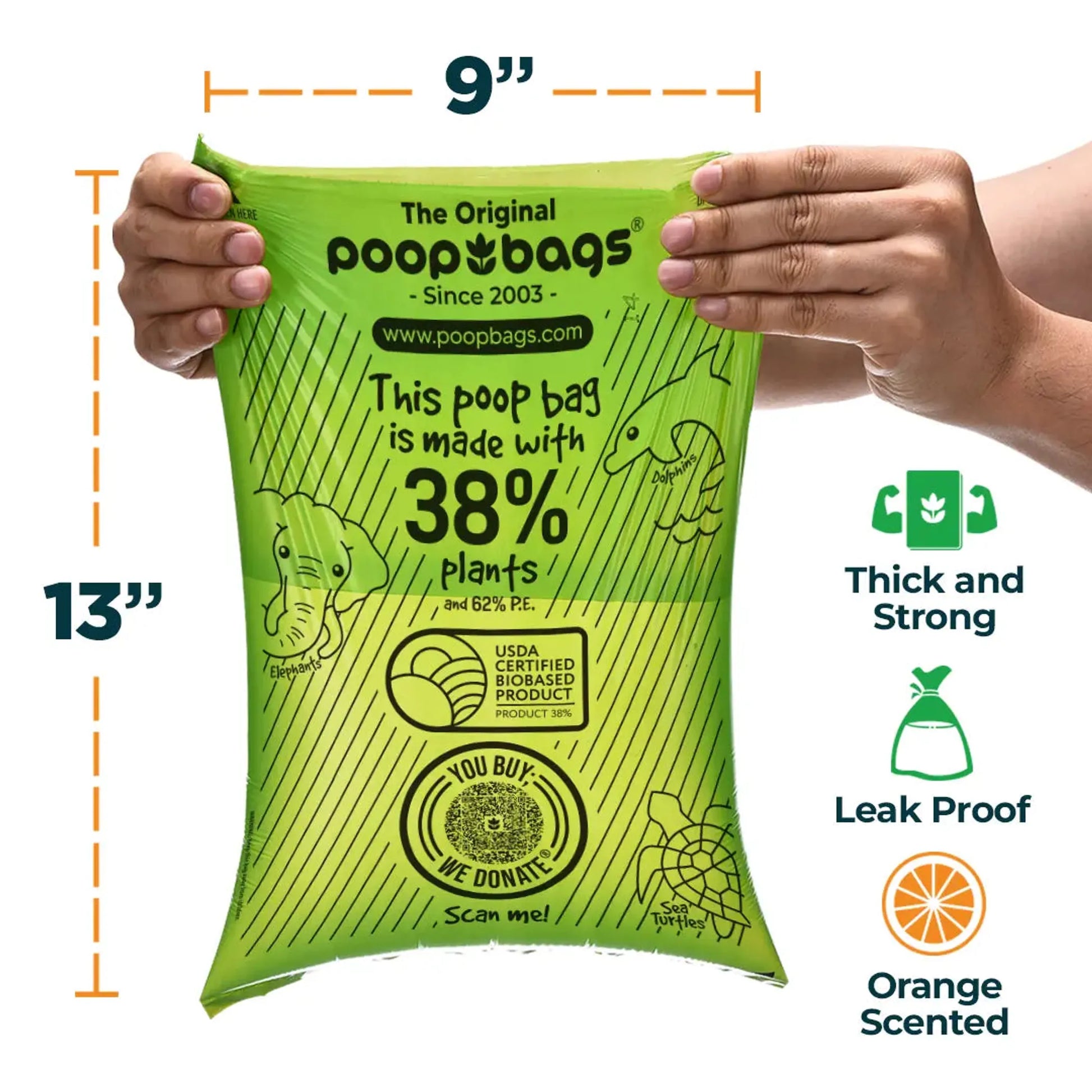 The Original Poop Bags Orange Scented USDA Biobased Rolls - Your Pet Connection
