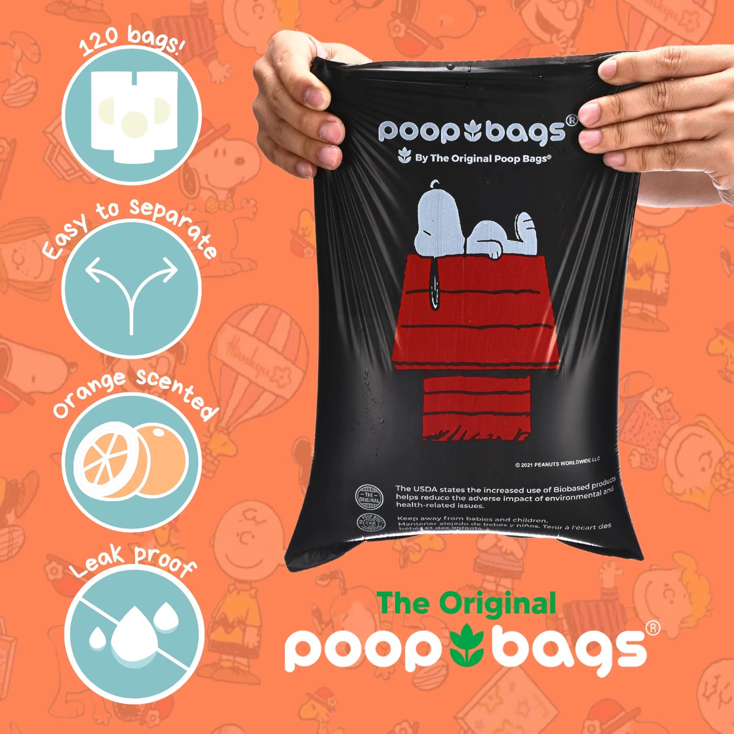 USDA Biobased Peanuts Orange Scented Leash Rolls - Your Pet Connection