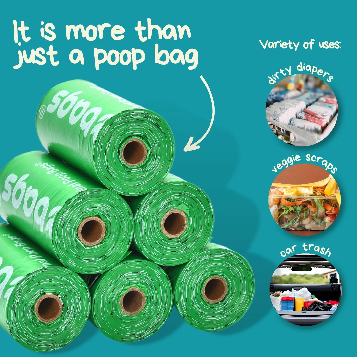 The Original Poop Bags Eco-Friendly Snoopy Waste Bags 120-Pack