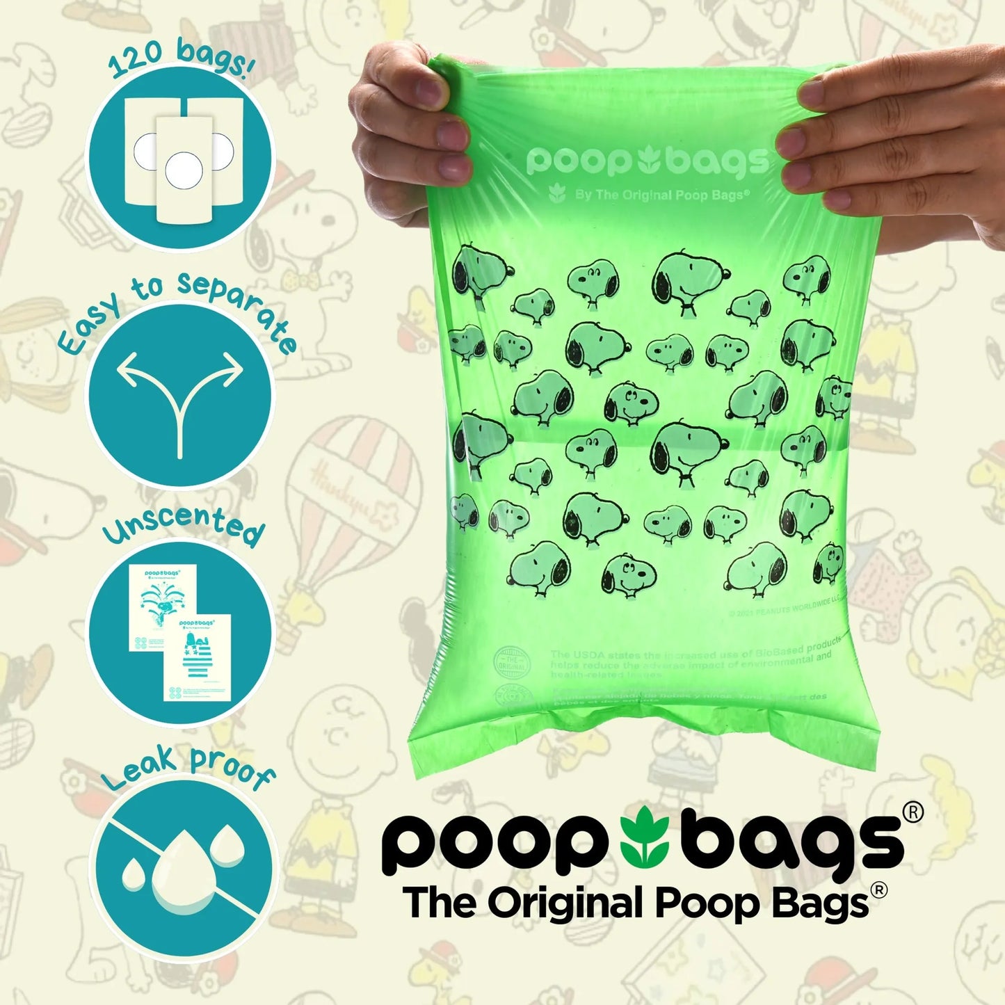 USDA Biobased Peanuts Unscented Leash Rolls - Your Pet Connection