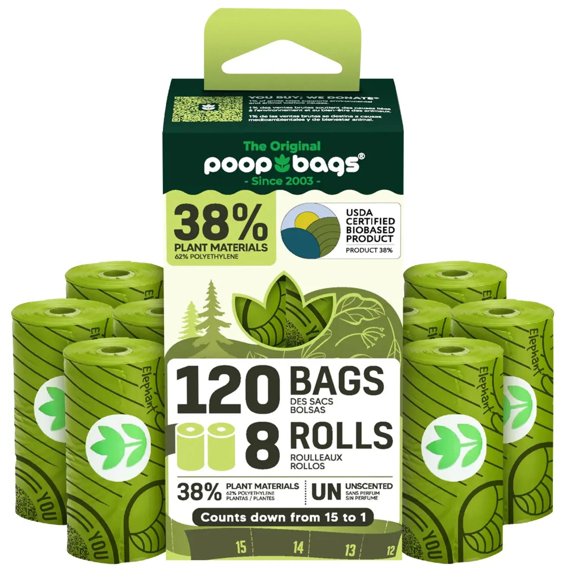 The Original Poop Bags(R) 120 USDA Biobased Countdown Rolls(R) - Your Pet Connection