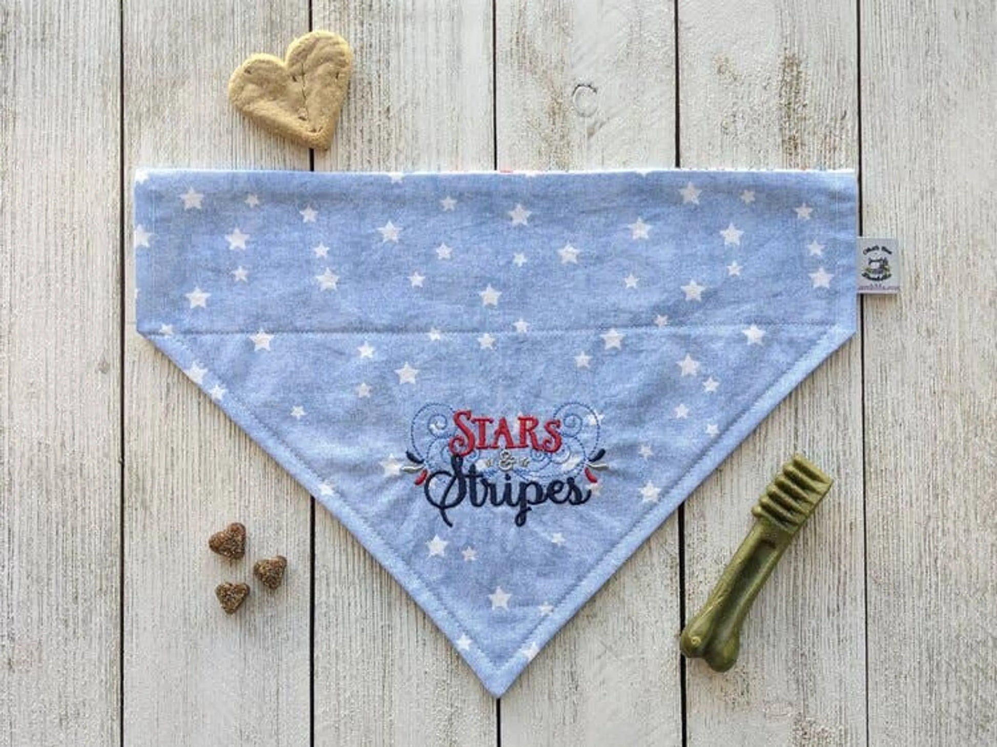Embroidered Print - Traditional Tie-Around Dog Bandana - Your Pet Connection