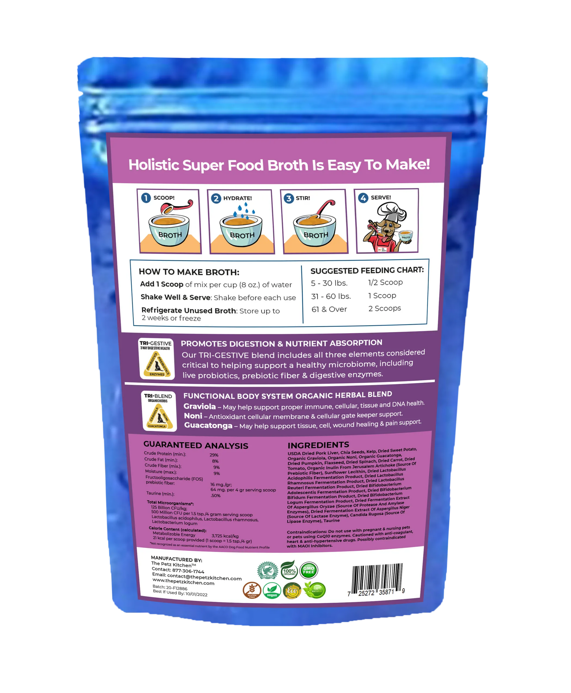 Super Food Broth Tissue & Cellular Support For Dogs* The Petz Kitchen Lipoma & Tissue Support* - Your Pet Connection