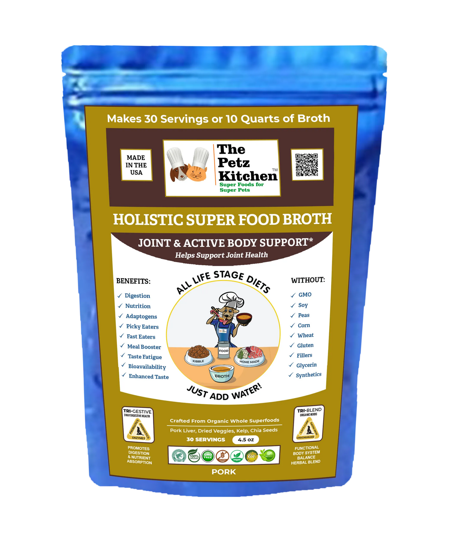 Super Food Broth Joint & Active Body Support* The Petz Kitchen Dogs & Cats* - Your Pet Connection