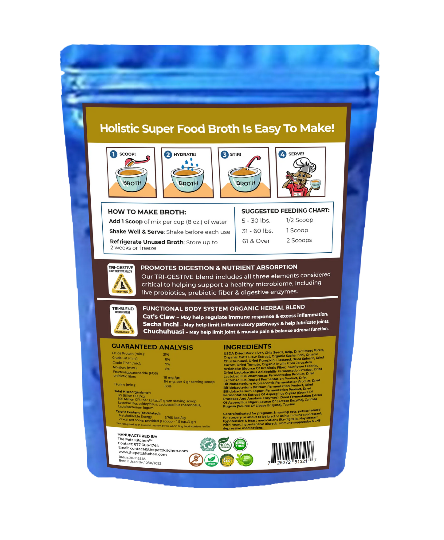 Super Food Broth Joint & Active Body Support* The Petz Kitchen Dogs & Cats* - Your Pet Connection