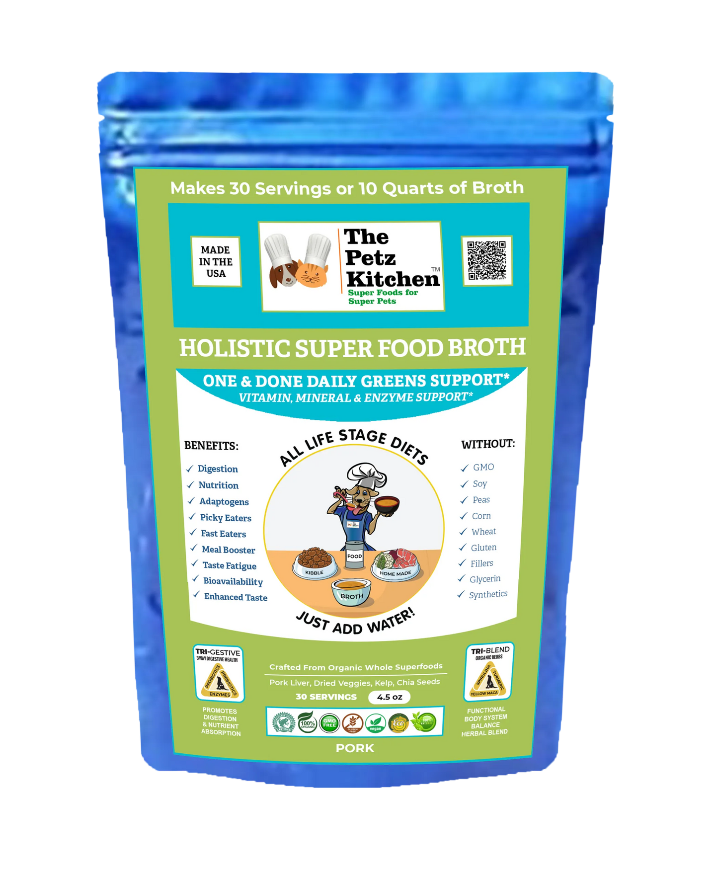 Super Food Broth One & Done* Vitamin, Mineral & Enzyme The Petz Kitchen Dogs Cats - Your Pet Connection