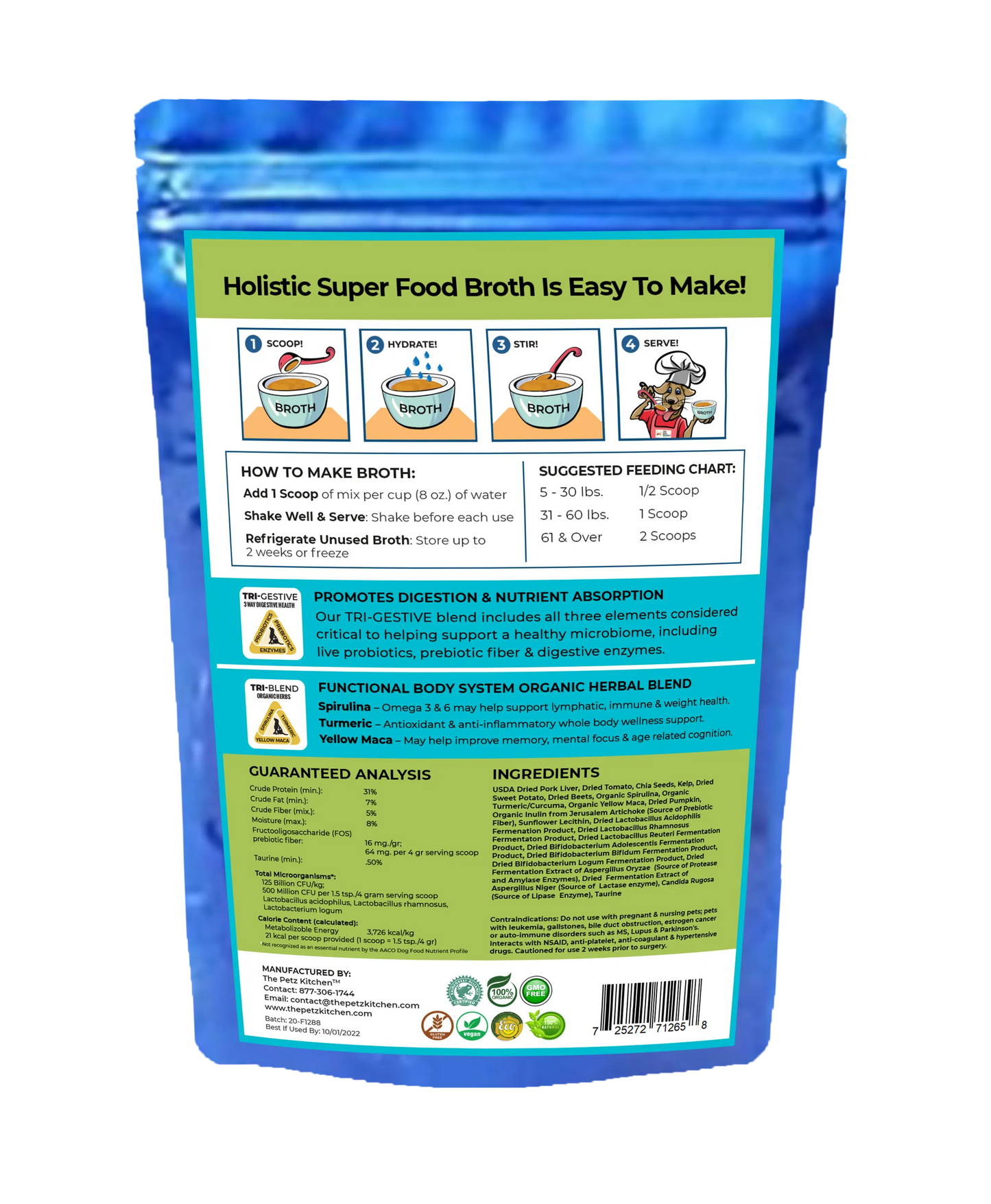Super Food Broth One & Done* Vitamin, Mineral & Enzyme The Petz Kitchen Dogs Cats - Your Pet Connection