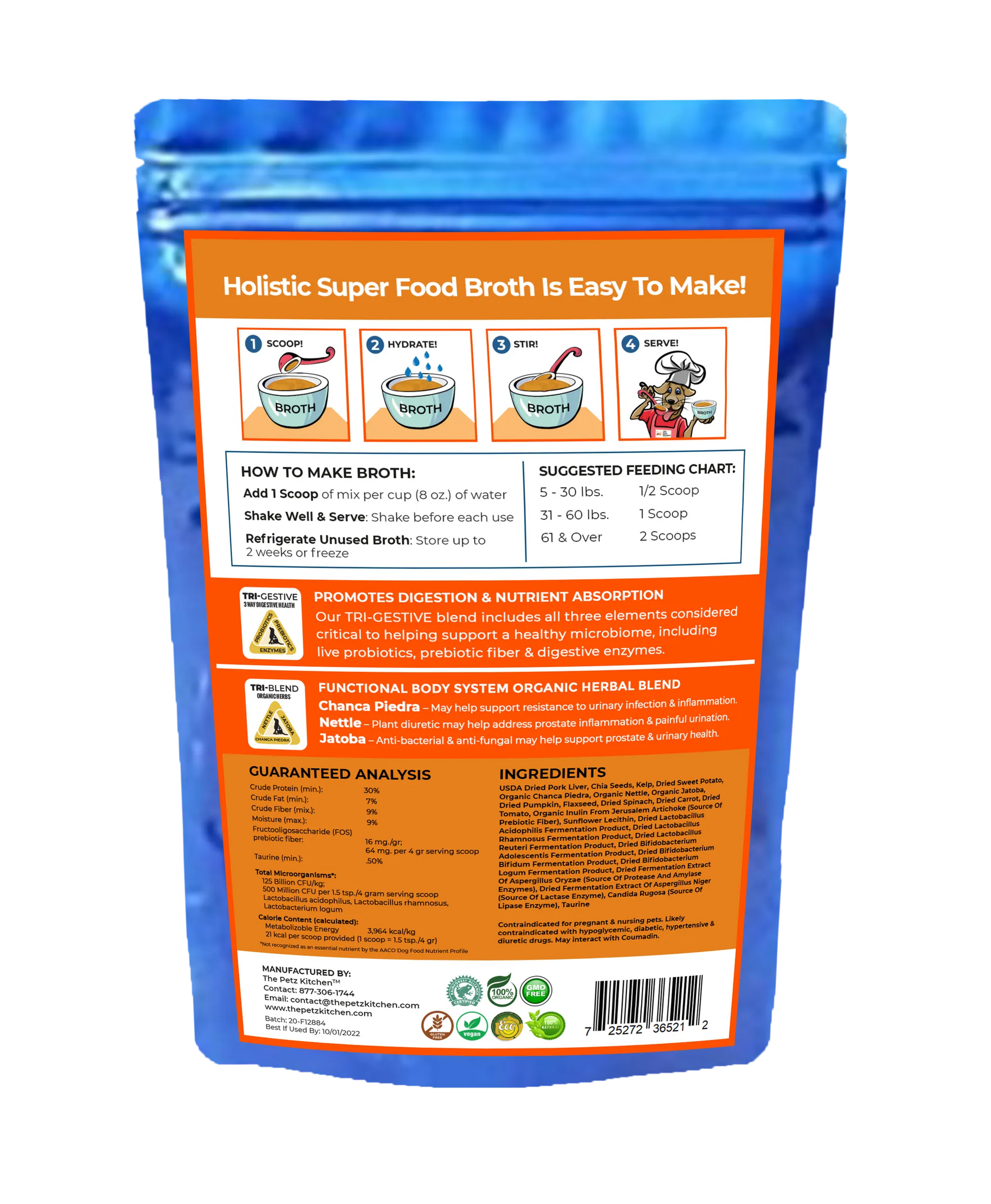 Super Food Broth Urinary Tract Health Support* The Petz Kitchen Dogs Cats - Your Pet Connection